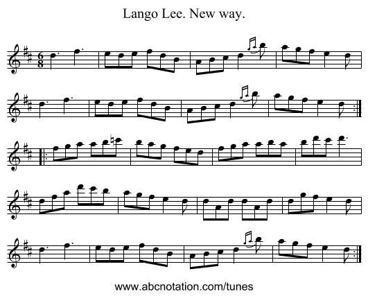Lango Lee. New way. - staff notation