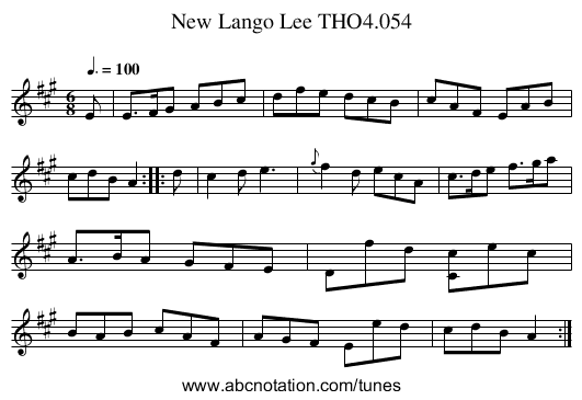 Lango Lee THO4.054, New - staff notation