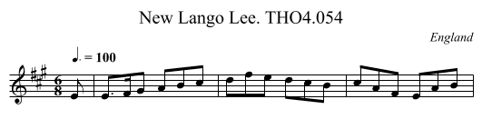Lango Lee. THO4.054, New - staff notation