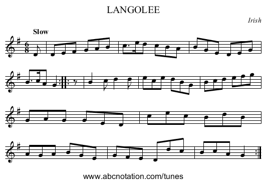 LANGOLEE - staff notation