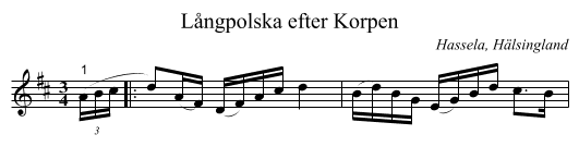 Långpolska efter Korpen - staff notation