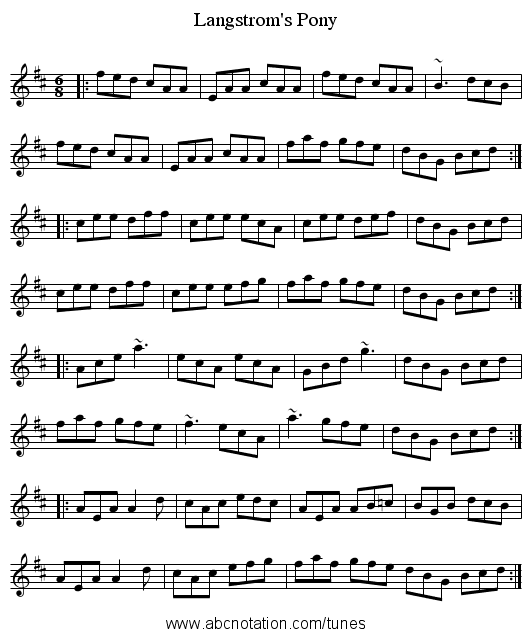 Langstrom's Pony - staff notation