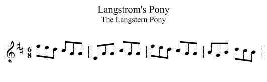 Langstrom's Pony - staff notation
