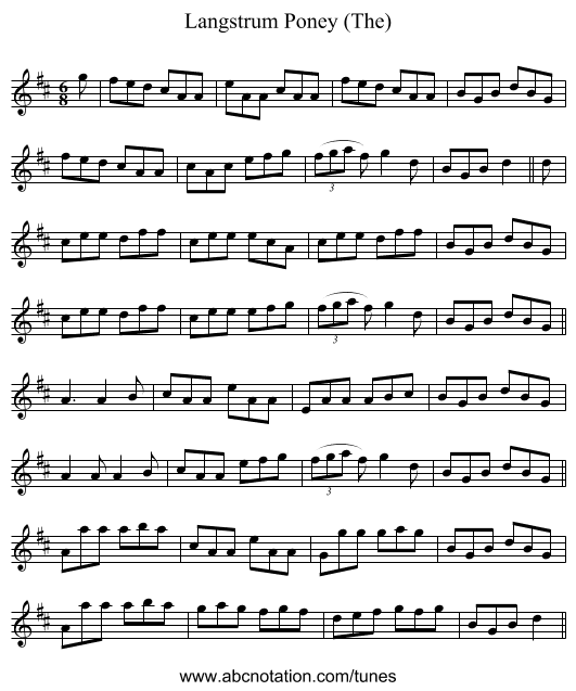 Langstrum Poney (The) - staff notation