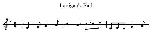 Lanigan's Ball - staff notation