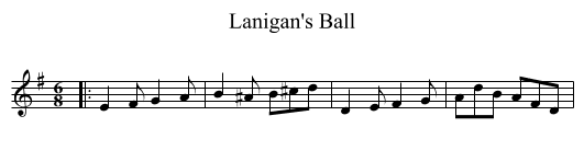 Lanigan's Ball - staff notation
