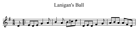 Lanigan's Ball - staff notation