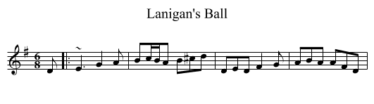 Lanigan's Ball - staff notation