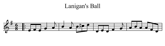 Lanigan's Ball - staff notation
