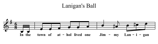 Lanigan's Ball - staff notation