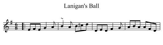 Lanigan's Ball - staff notation