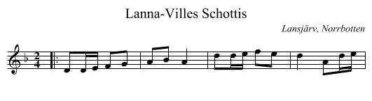 Lanna-Villes Schottis - staff notation