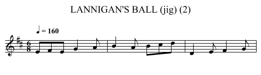 LANNIGAN'S BALL (jig) (2) - staff notation