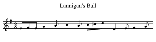 Lannigan's Ball - staff notation