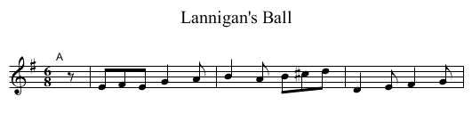 Lannigan's Ball - staff notation
