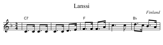 Lanssi - staff notation