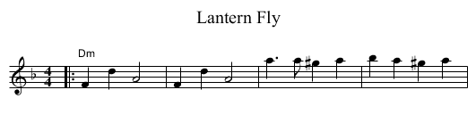Lantern Fly - staff notation