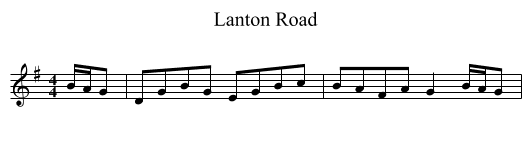 Lanton Road - staff notation