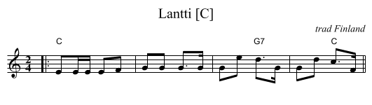Lantti [C] - staff notation