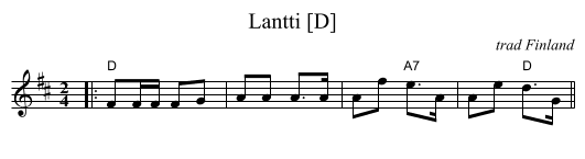 Lantti [D] - staff notation