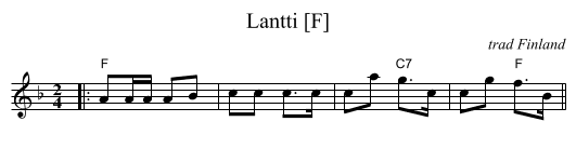 Lantti [F] - staff notation