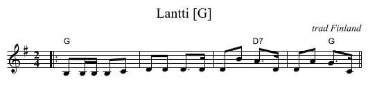 Lantti [G] - staff notation