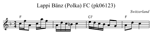 Lappi Bänz (Polka) FC (pk06123) - staff notation