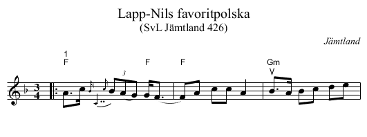 Lapp-Nils favoritpolska - staff notation