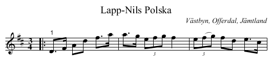Lapp-Nils Polska - staff notation