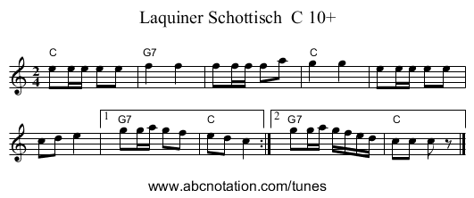 Laquiner Schottisch C 10+ - staff notation