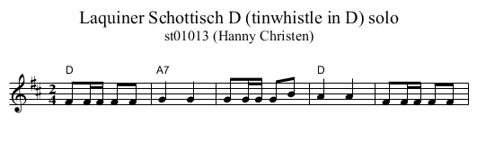 Laquiner Schottisch D (tinwhistle in D) solo - staff notation