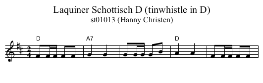Laquiner Schottisch D (tinwhistle in D) - staff notation