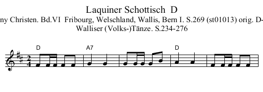 Laquiner Schottisch  D - staff notation