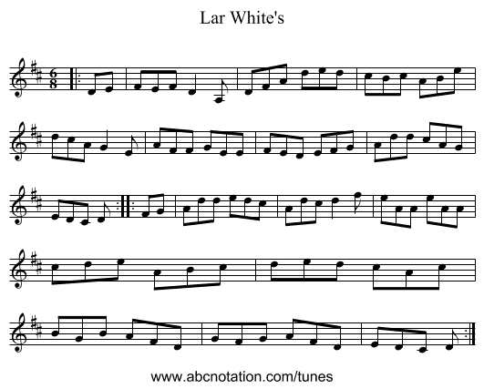 Lar White's - staff notation