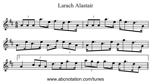 Larach Alastair - staff notation