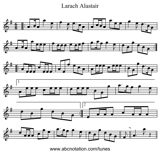 Larach Alastair - staff notation
