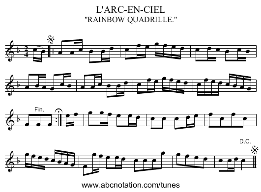 L'ARC-EN-CIEL - staff notation