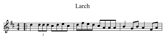 Larch - staff notation