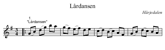 Lårdansen - staff notation