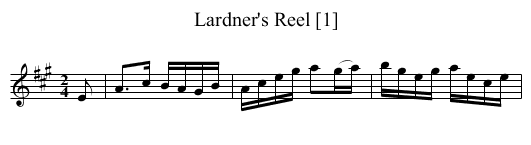 Lardner's Reel [1] - staff notation