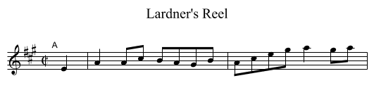 Lardner's Reel - staff notation