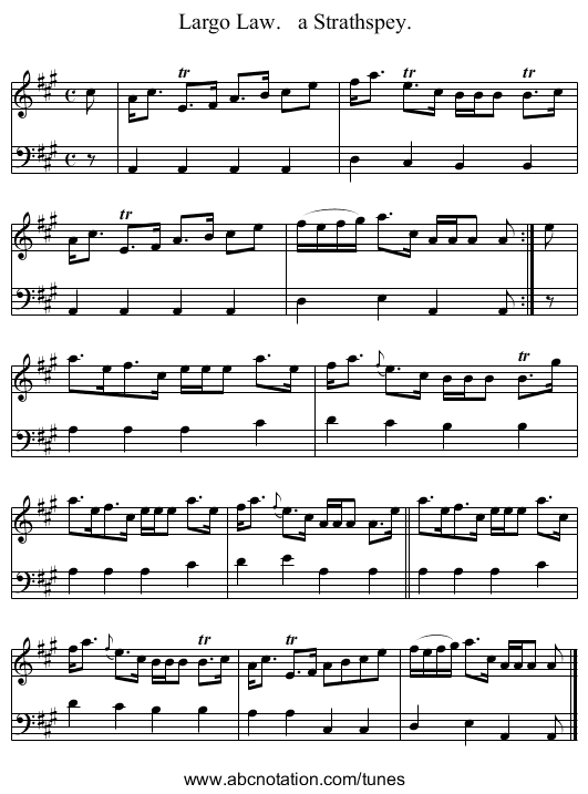 Largo Law.   a Strathspey. - staff notation