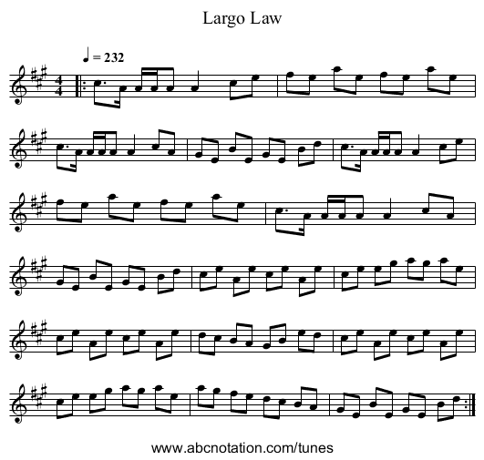 Largo Law - staff notation