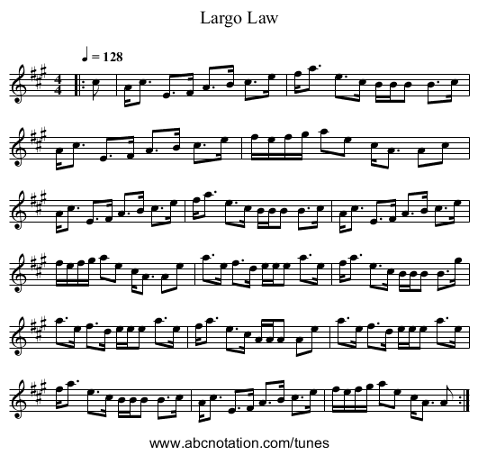 Largo Law - staff notation