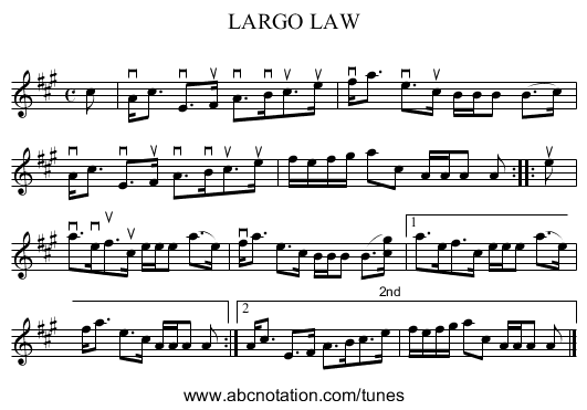 LARGO LAW - staff notation