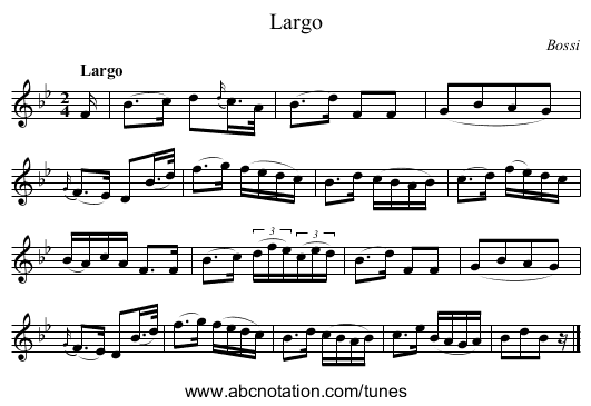 Largo - staff notation