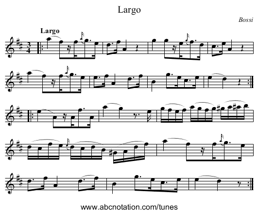 Largo - staff notation