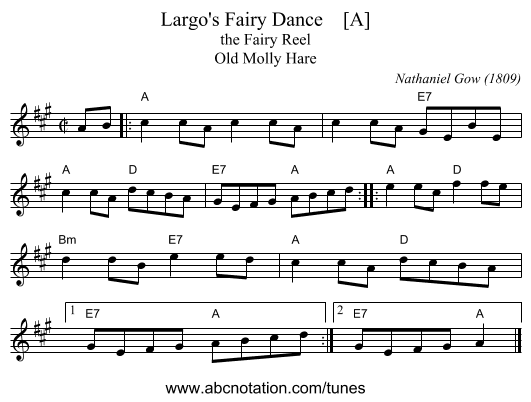 Largo's Fairy Dance    [A] - staff notation