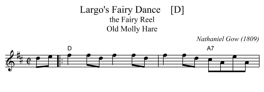 Largo's Fairy Dance    [D] - staff notation