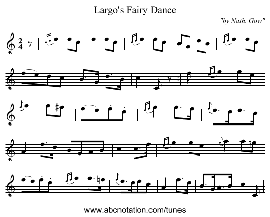 Largo's Fairy Dance - staff notation